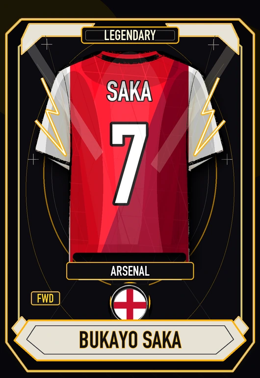 Legendary Bukayo Saka collectible card